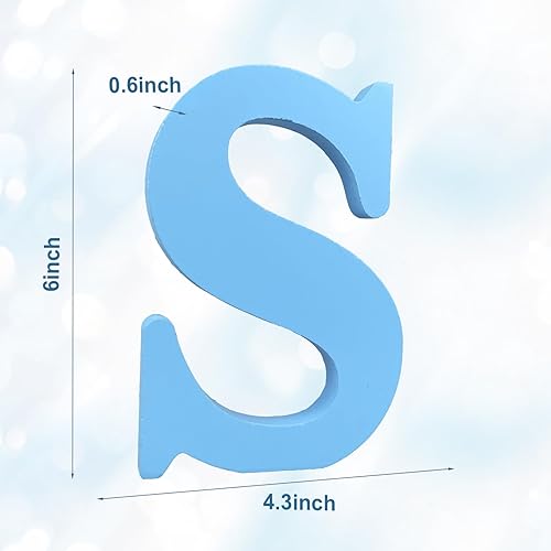 AOCEAN 6 Inch Blue Wood Letters Unfinished Wood Letters for Wall Decor Decorative Standing Letters Slices Sign Board Decoration for Craft Home Party Projects (K) - Jamouz