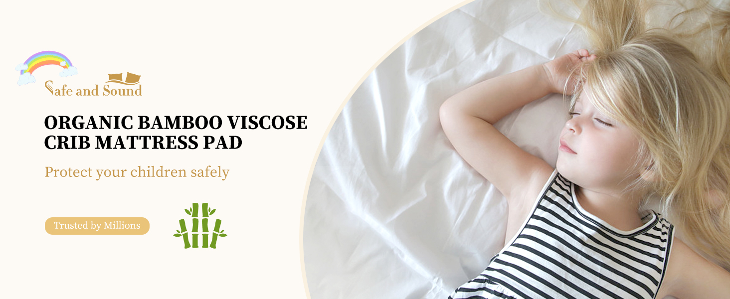Bamboo Viscose Crib Mattress Protector, Waterproof Quilted Crib Mattress Pads