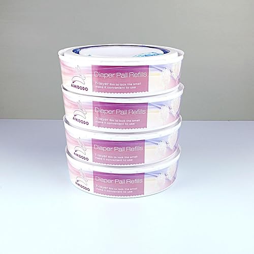 4-Pack Diaper Pail Refills Compatible with Genie and Munchkin Diaper Pails Refills - Jamouz