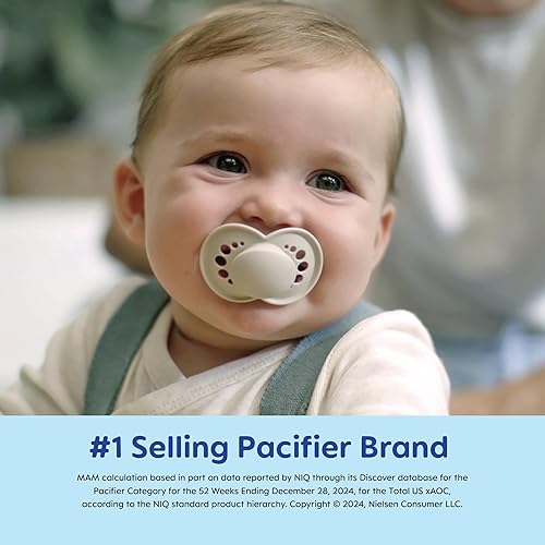 MAM Original Matte Pacifier (1 Sterilizing Pacifier Case), 6 Plus Months, Unisex Baby Pacifier, Best Pacifiers for Breastfed Babies, 6-16 Months (Pack of 2) - Jamouz