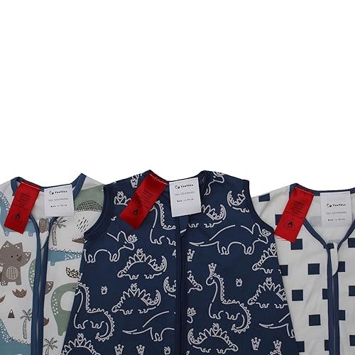 Yoofoss Baby Sleep Sack 6-12 Months Wearable Blanket for Babies 100% Cotton 2-Way Zipper TOG 0.5 Toddler Sleeping Sack 3 Pack, Soft Lightweight Sleep Sacks - Jamouz