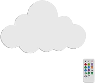 Hand Painted Remote Control Nursery Light for Baby and Toddler Room,9 Colors Changing Cloud Wall Lamp (Elephant Grey) - Jamouz