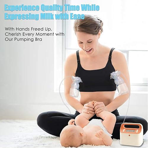 Hands Free Pumping Bra Hands-Free Breast Pump Bra Nursing Bras for Pumping Adjustable Breast-Pumps Holding and Nursing Bra (Black, Large) - Jamouz
