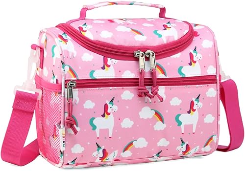 RAVUO Lunch Box Bag for Boys, Reusable Insulated Cute Thermal Meal Tote Kit for Toddler with Detachable Shoulder Strap for Daycare School Dinosaurs - Jamouz