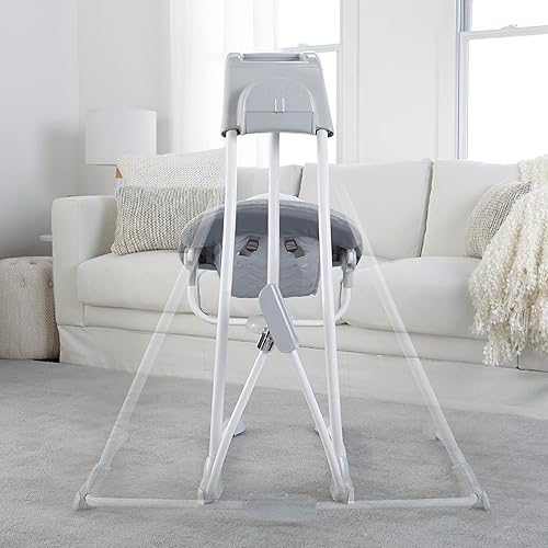 Ingenuity InLighten 5-Speed Baby Swing - Swivel Infant Seat, 5 Point Safety Harness, Nature Sounds, Lights - Nally Owl - Jamouz