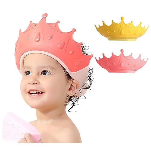 FUNUPUP 2 Pack Baby Shower Cap for Kids, Adjustable Toddler Hair Washing Bathing Cap Shield Baby Shower Visor Shampoo Cap Protect Baby Eyes (Dinosaur) - Jamouz