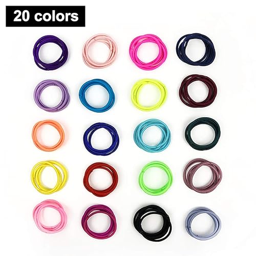 300PCS Black Elastic Hair Ties,2.2cm in Diameter No Crease Small Hair Elastics, Finger Rubber Hair Elastics Hair Ponytail Holders for Women Girls Toddlers Kids - Jamouz
