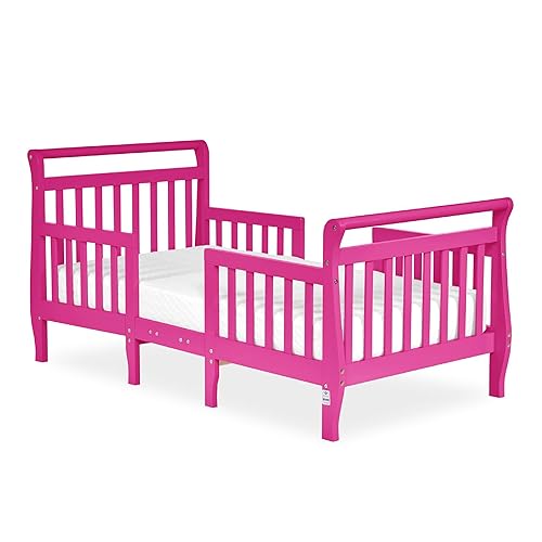 Emma 3-In-1 Convertible Toddler Bed In Fuschia Pink, Converts To Two Chairs And-Table, Low To Floor Design, JPMA Certified, Non-Toxic Finishes, Safety Rails - Jamouz