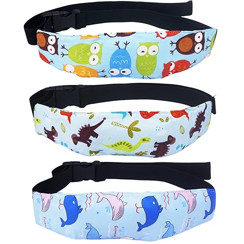 3 Pcs Baby Head Support Band for Stroller Car Seat Neck Relief Strap Headrest for Sleeping Traveling Head Holder for Toddler Kids Children Child Baby Infant - Jamouz