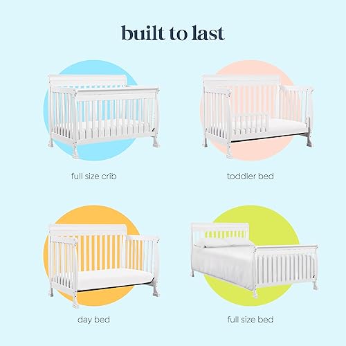 DaVinci Kalani 4-in-1 Convertible Crib in White, Greenguard Gold Certified - Jamouz