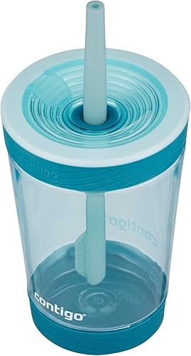 Contigo Kids Spill-Proof 14oz Tumbler with Straw and BPA-Free Plastic, Fits Most Cup Holders and Dishwasher Safe, 2-Pack Strawberry Cream & Blue Raspberry - Jamouz
