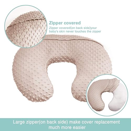OWLOWLA Minky Nursing Cover, Breastfeeding Pillow Slipcover Fits Nursing Pillow for Baby Boy Girl(Baby Blue) - Jamouz