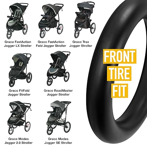 Graco Stroller Tire Tube Replacement - [Rear Wheels] 16'x1.75' Inner Tube for Graco Jogging Strollers - Wayfinder, Alterrain, Revolution Flex/Pro/SE, Strides, Ironman & All Duallie Joggers - Jamouz