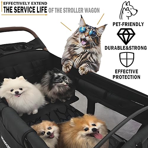 All Weather Silicone Stroller Wagon Mat - Waterproof Protective Liner for Sand, Dirt, Mud & Rain - Compatible with W4 Models - 33.6'x20.6'x0.75' (Beach, Camping, Daily Use) - Jamouz