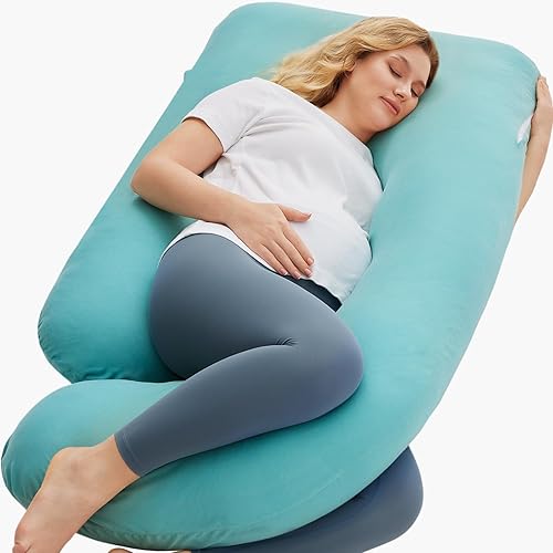 Momcozy Pregnancy Pillows for Sleeping, U Shaped Full Body Maternity Pillow with Removable Cover - Support for Back, Legs, Belly, HIPS for Pregnant Women, 57 Inch Pregnancy Pillow for Women, Grey - Jamouz