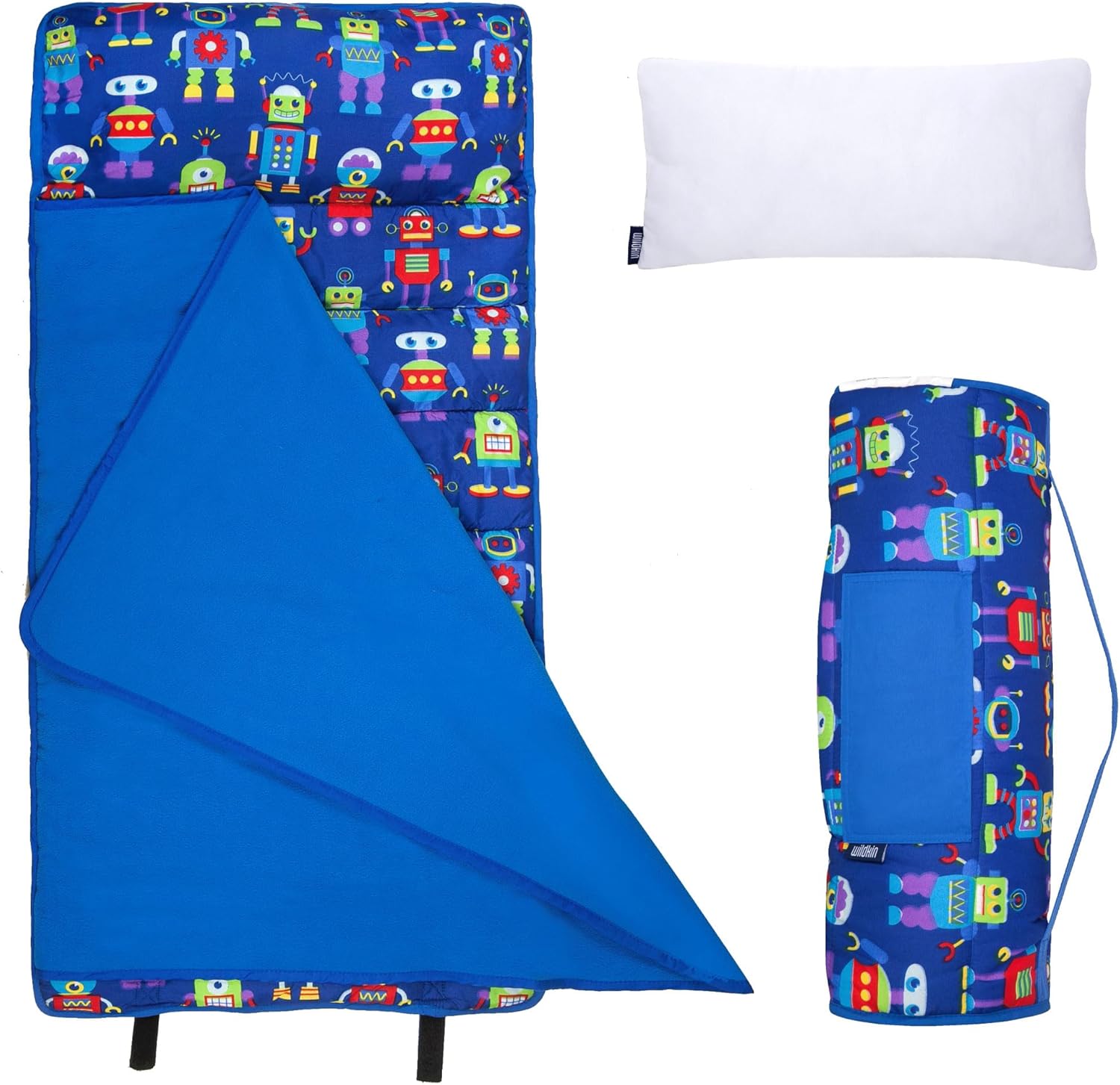 Wildkin 43-inch Microfiber Nap Mat for Kids – Soft Toddler Sleeping Mat with Reusable Pillow, Ideal for Daycare & Preschool Nap Mat – Boys and Girls Comfortable Mat for Kids Nap - Jamouz