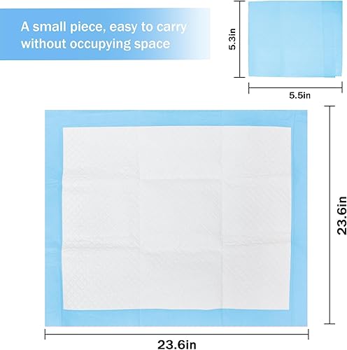 Disposable Underpads 17 x 24 Inches (25 Pack) Incontinence Bed Pads Heavy Absorbent Soft Non-Woven Fabric Breathable - Blue - Jamouz