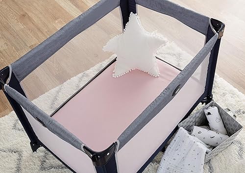 TL Care 2 Pack Fitted Pack N Play Playard Sheet 27' x 39', Soft Breathable Neutral 100% Cotton Jersey Pack and Play Sheet, Gray Star/Gray Zigzag, for Boys and Girls, Fits Most Mini Crib - Jamouz