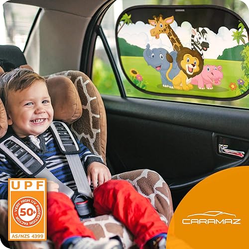 Car Window Shade for Baby with Certified UV-Protection 2 Pack - 20'x12' - Jamouz