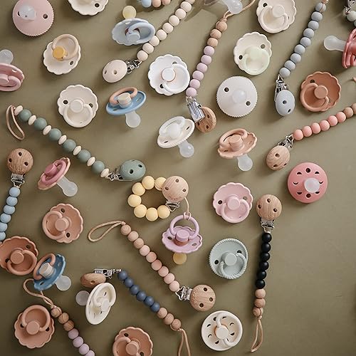 mushie 100% Silicone Baby Pacifier Clip BPA Free | Eva (Mauve) - Jamouz