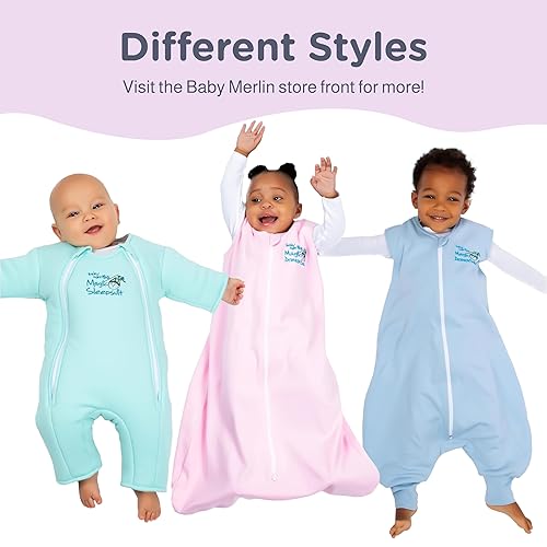 Magic Sleepsuit Baby Merlin's 100% Cotton Baby Transition Swaddle - Baby Sleep Suit - Lavender colour -for 3-6 Months baby - Jamouz