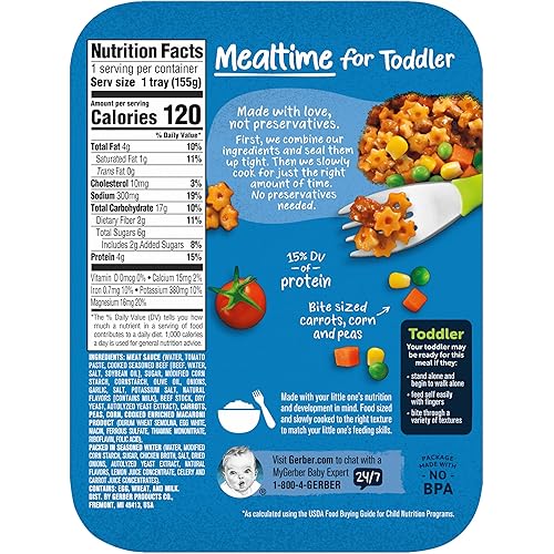 Gerber Mealtime for Toddler Mashed Potatoes & Gravy with Roasted Chicken & Carrots, 6.6 Ounce (Pack of 8) - Jamouz