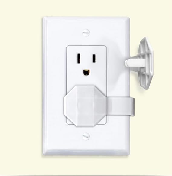 Socket Sitter: Always Connected, Never Lost! No Choking Hazard! Child Safety Cover, Electrical Outlet Cover, Plug Protector, Socket Protector (Pack of 6, Covers 12 outlets) (Crisp White) - Jamouz