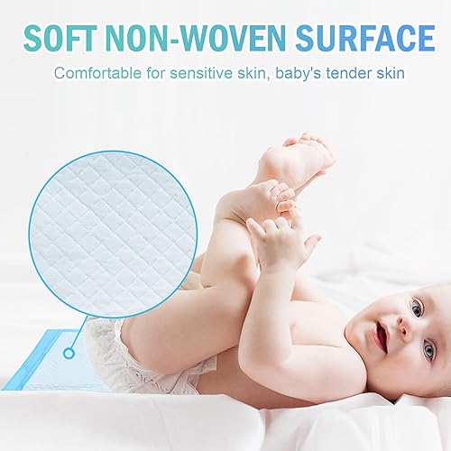 Timoo 100 PCS Disposable Changing Pad Leak-Proof Underpad Bed Table Protector Mat, Soft Non-Woven Fabric, 17 Inches x 13 Inches - Jamouz