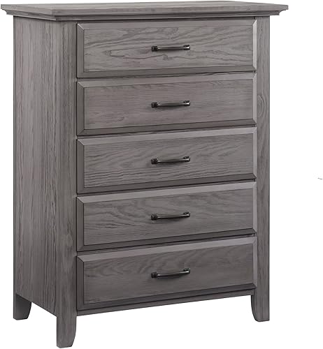 Soho Baby Chandler Premium 5-Drawer Dresser Chest, Graphite Gray - Jamouz