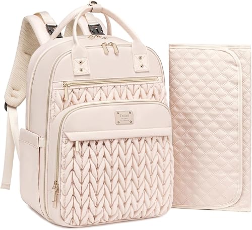 Diaper Bag Backpack,Stylish Baby Diaper Bag,Waterproof Travel Diaper Backpacks Baby Bags with Changing Pad,Stroller Straps,Insulated Pockets (Khaki) - Jamouz