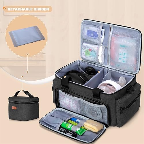 Luxja Breast Pump Bag with Cooler Bag Compatible with Spectra S1 and S2, Pumping Bag for Breast Pump and Extra Parts (Suitable for Home, Work or Travel Use), Black - Jamouz