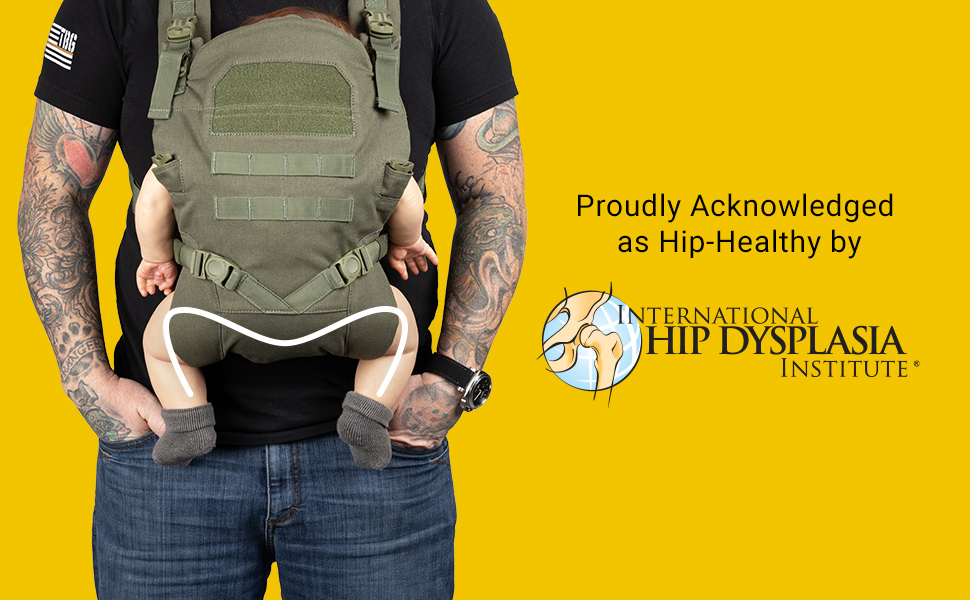 Dad wearing baby carrier