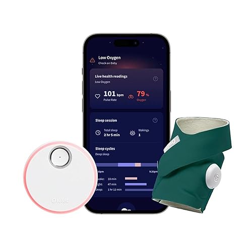 Owlet Dream Sock® - FDA-Cleared Smart Baby Monitor - Track Live Pulse (Heart) Rate, Oxygen in Infants - Receive Notifications - Jamouz