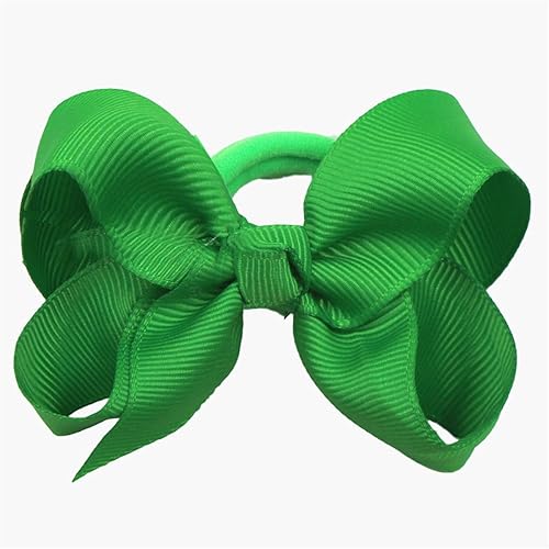 3 Inch Baby Girl Hair Bows Elastic Hair Tie Accessories Bow Ponytail Holder - Set of 2 (Red) - Jamouz