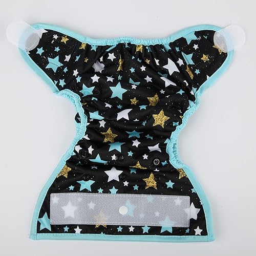 Baby Cloth Diaper Cover Nappy Hook and Loop Double Gusset 6.6lbs to 33lbs (Rabbits Wolves) - Jamouz