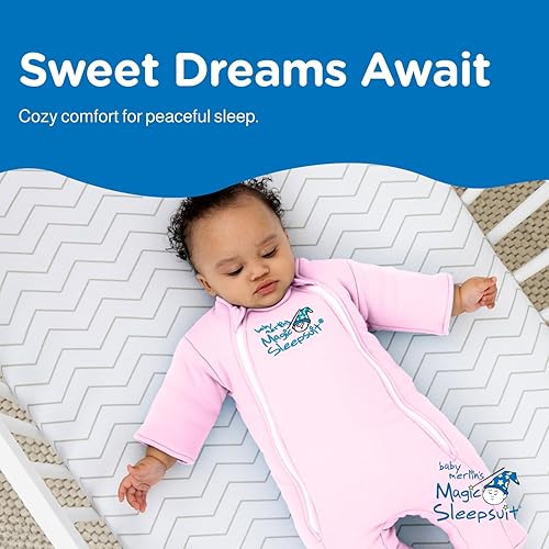 Magic Sleepsuit Baby Merlin's 100% Cotton Baby Transition Swaddle - Baby Sleep Suit - Lavender colour -for 3-6 Months baby - Jamouz