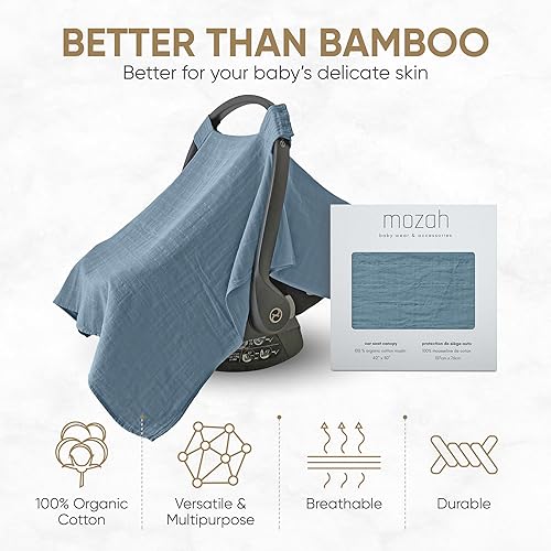 MOZAH Baby Multi-Use Cover: 9-in-1 Car Seat Covers Canopy Cover, Breathable Breastfeeding Cover, Stroller Cover & More, Boys & Girls Shower Gifts (Warm Taupe) - Jamouz