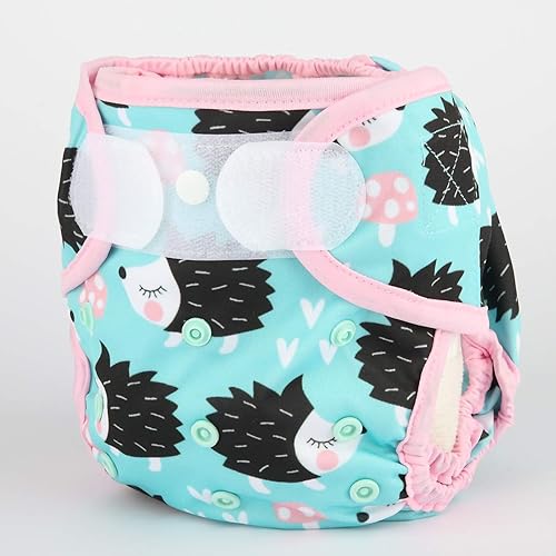 Baby Cloth Diaper Cover Nappy Hook and Loop Double Gusset 6.6lbs to 33lbs (Rabbits Wolves) - Jamouz