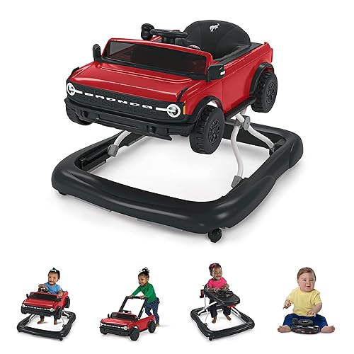 Bright Starts Ford F-150 4-in-1 Agate Black Baby Activity Center & Push Walker with Removable Interactive Steering Wheel-Toy, 6 Months and up - Jamouz