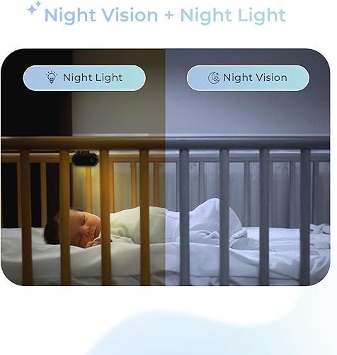 Tiny Traveler Ai Smart Wireless Baby Car Monitor - AI-Powered Safety Alerts: Cry/Laugh/Stand Detection, Virtual Fence, Long Range 1000ft Night Vision Lullabies Night Light - Jamouz