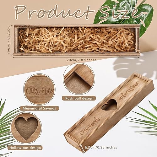Barydat Pregnancy Test Keepsake Box Surprise Wooden Pregnancy Announcement Box Wood Baby Announced Tins Baby Reveal Memory Souvenir Gifts for Husband Grandparents Dad Aunt and Uncle(Brown) - Jamouz