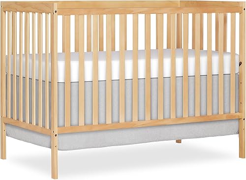Synergy 5-In-1 Convertible Crib In White, made of New Zealand Pine wood, JPMA & Greenguard Gold Certified, features 3 mattress height settings - Jamouz