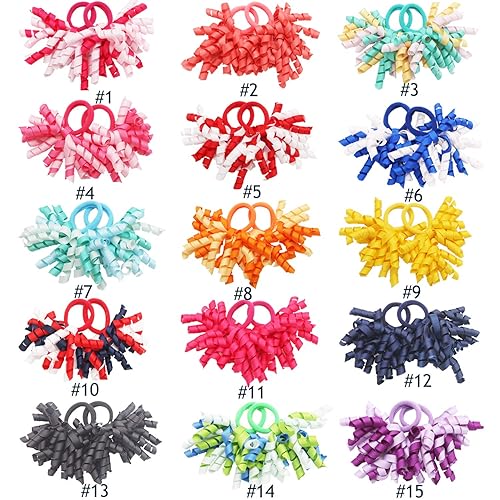 40Pcs Baby Girls 3.5'' Boutique Grosgrain Ribbon Hair Bows Elastic Hair Ties Ponytail Holder Hair Bands in Pairs for Girls Toddlers Kids Children Teens - Jamouz