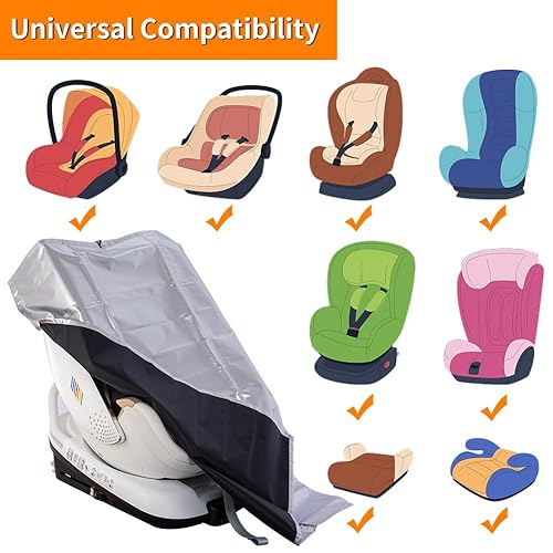 1Pack Baby Car Seat Sun Shade Cover[Portable & Foldable][Blocks Out Heat & Sun]Keeps Your Toddler Baby Seat Cooling, Reflective Baby Seat Covers [Compatible with Most Baby Car Seat] - Jamouz