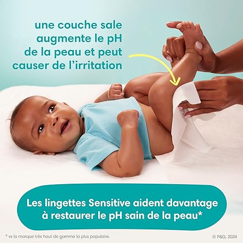 Pampers Sensitive Baby Wipes, Water Based, Hypoallergenic and Unscented, 8 Flip-Top Packs, 4 Refill Packs (1008 Wipes Total) - Jamouz