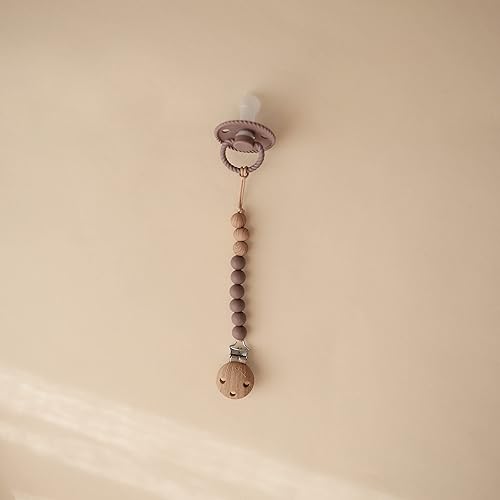 mushie 100% Silicone Baby Pacifier Clip BPA Free | Eva (Mauve) - Jamouz