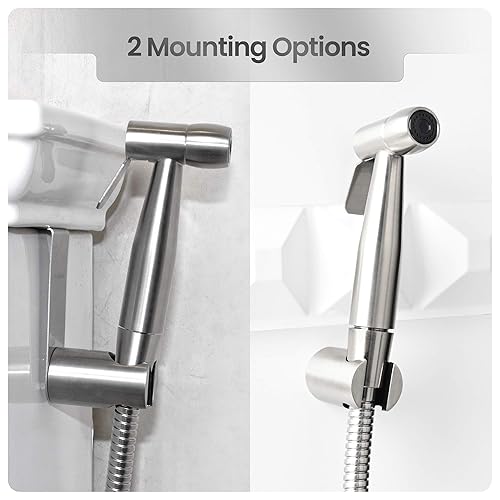 Easy-Install Cloth Diaper Sprayer for Toilets – Luxury Handheld Bidet Attachment – Multi-Use Toilet Faucet with Simple Pressure Control (Curved Sprayhead) - Jamouz