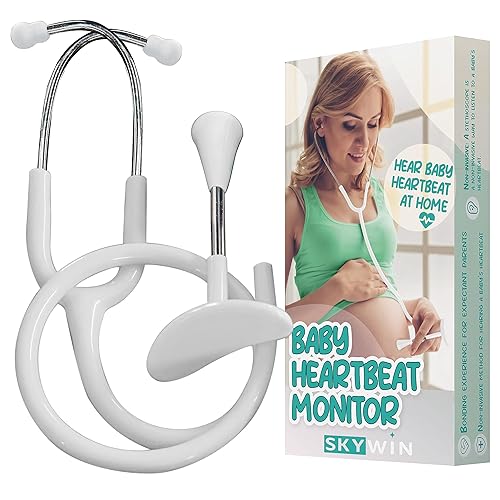 Skywin-Fetal Heartbeat Monitor, Fetoscope Heart Beat Monitors for Pregnancy Detection - 24 Weeks, Baby Heartbeat Monitor Pregnancy, at Home Fetal Heartbeat Monitor with The Stethoscope (White) - Jamouz