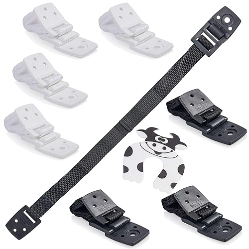 Bébé Earth Anti-Tip Straps (8-Pack) - Baby Proofing & Child Safety Kit, White - Jamouz