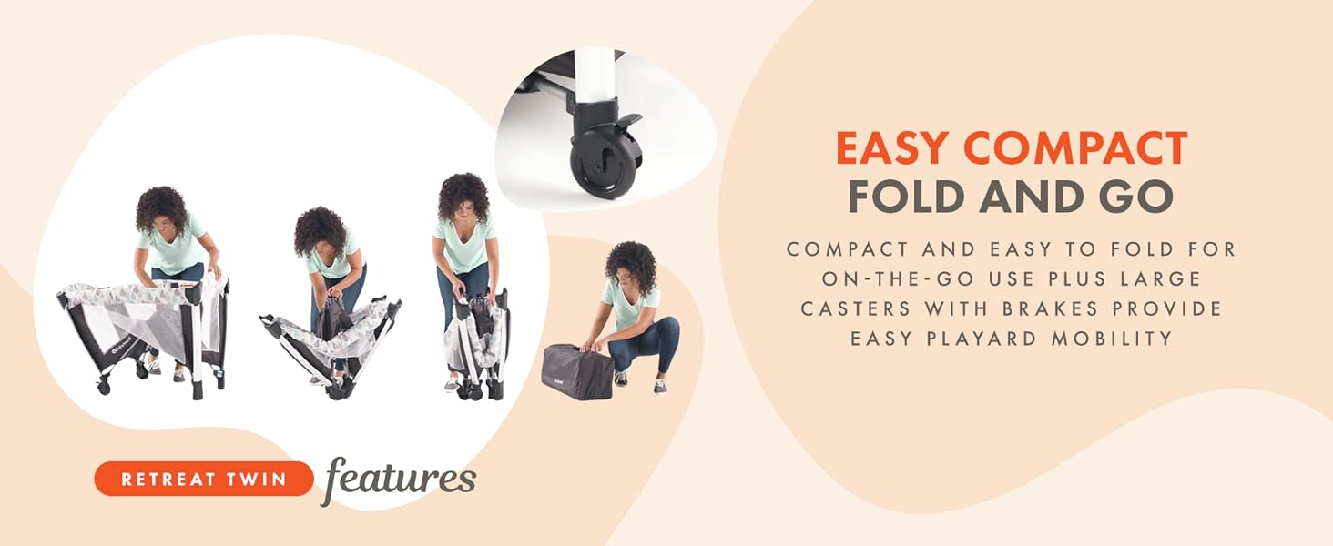 Baby Trend Retreat Twin Nursery Center w/ 2 Bassinets & Changing Table, Quarry